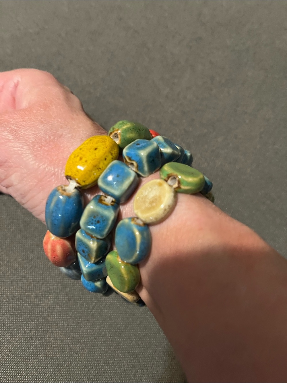 Multicolor Ceramic Bead Stretch Bracelet Set